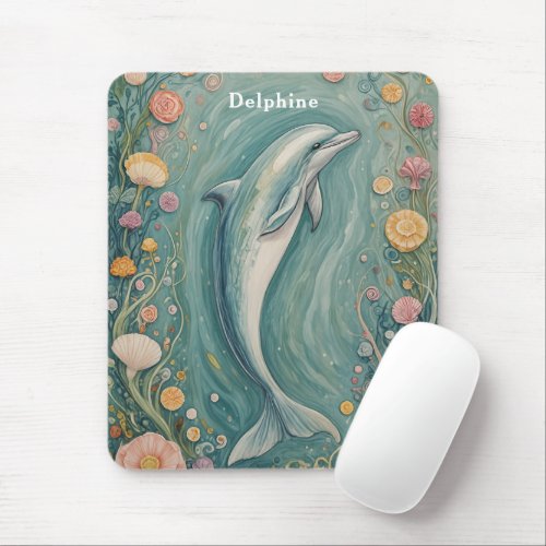 Aquatic Grace The Dolphins Dance Mouse Pad