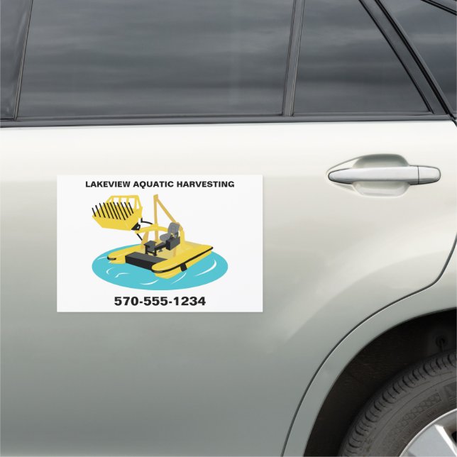 Aquatic Harvester Construction Vehicle Boat Custom Car Magnet (In Situ)