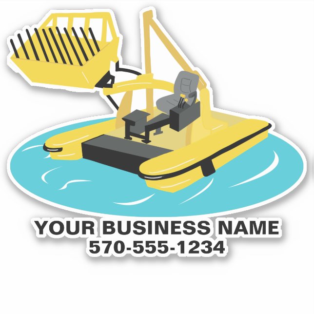 Aquatic Harvester Construction Vehicle Boat Custom Sticker (Front)