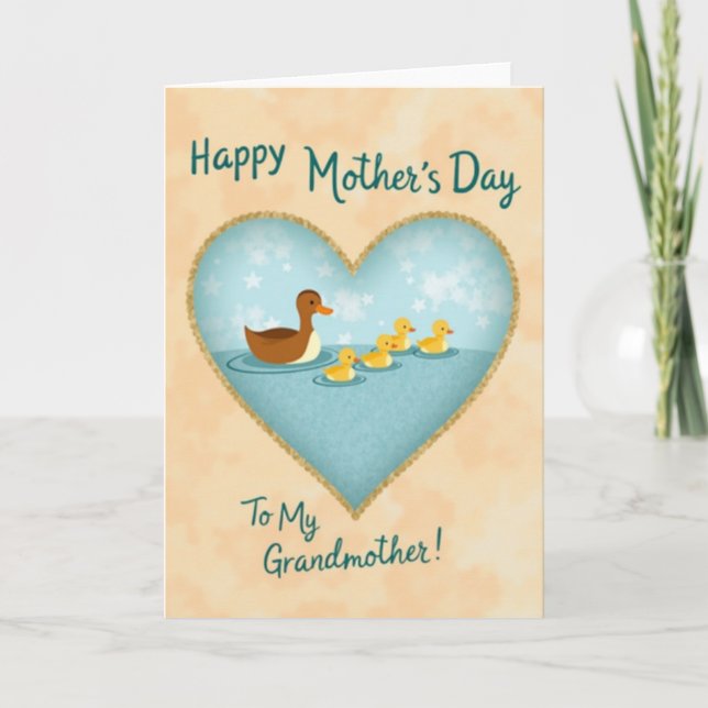 Aquatic Heart Mothers Day Card (Front)