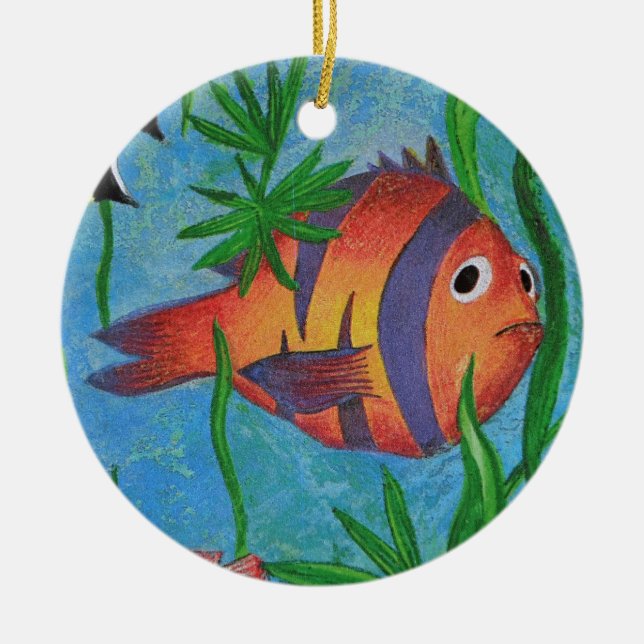 aquatic life ceramic ornament (Front)