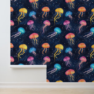 Aquatic Life Sea Creature Jellyfish Chalk Drawing Wallpaper