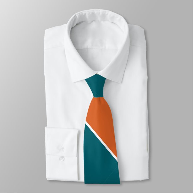 Aquatic Orange Neck Tie (Tied)