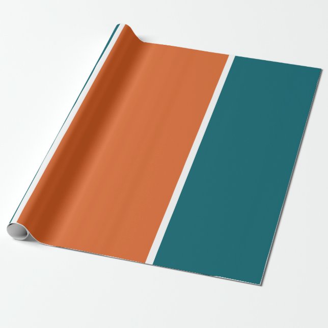 Aquatic Orange Wrapping Paper (Unrolled)