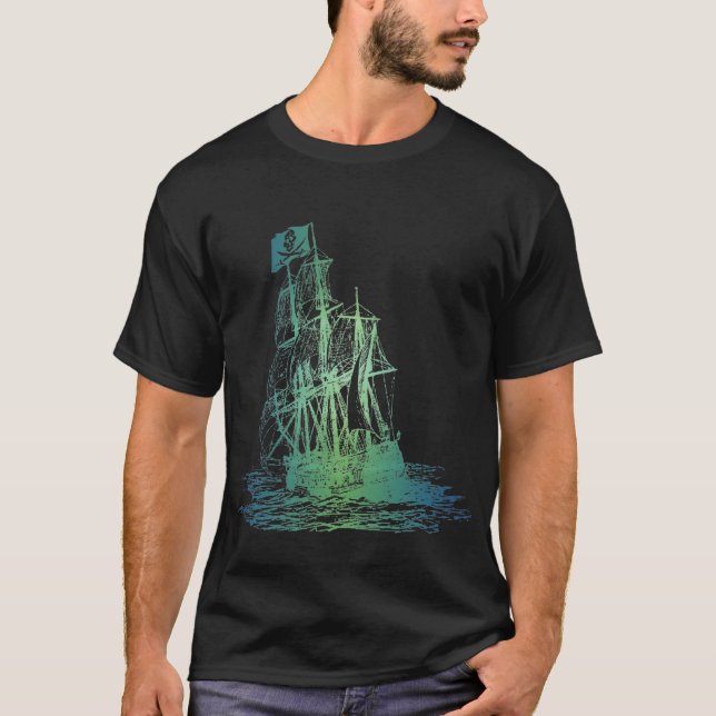 Aquatic Pirate Ship T-Shirt (Front)