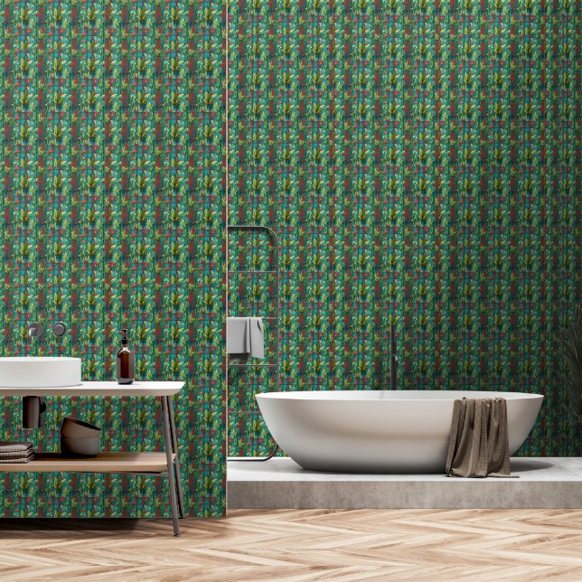 Aquatic plants wallpaper  (Bathroom)