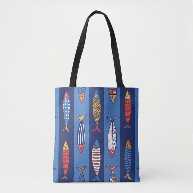 Aquatic Playtime: Kids' Fish Fantasy Tote Bag (Front)