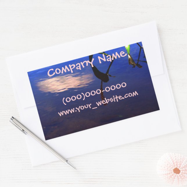 Aquatic Silhouette Cloud Rectangular Sticker (Envelope)