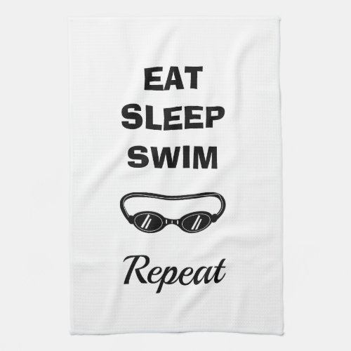 Aquatic sports swimming goggles funny quote kitchen towel