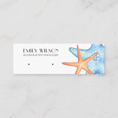 AQUATIC STAR FISH BLUE STUD EARRING DISPLAY CARD