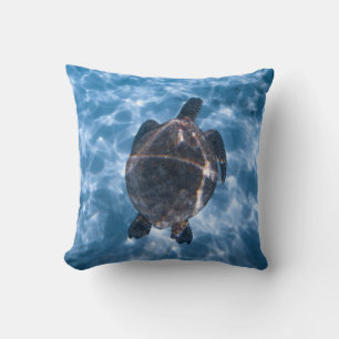 Aquatic turtle throw pillow