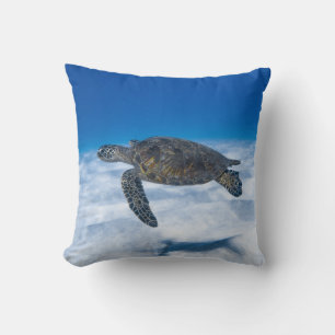 Aquatic turtle throw pillow