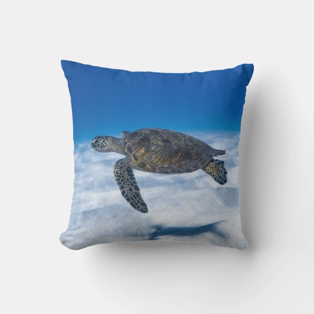 Aquatic turtle throw pillow (Front)