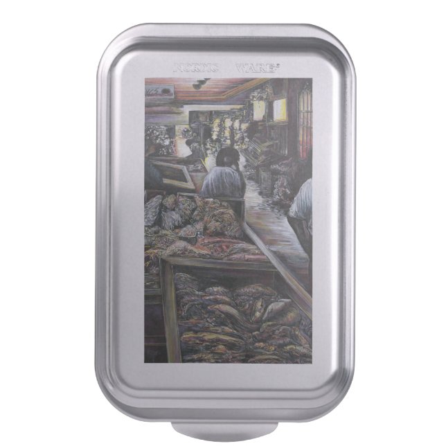 Aquatic, yet kissed with Desert Wind, Jerusalem Cake Pan (Front Vertical)