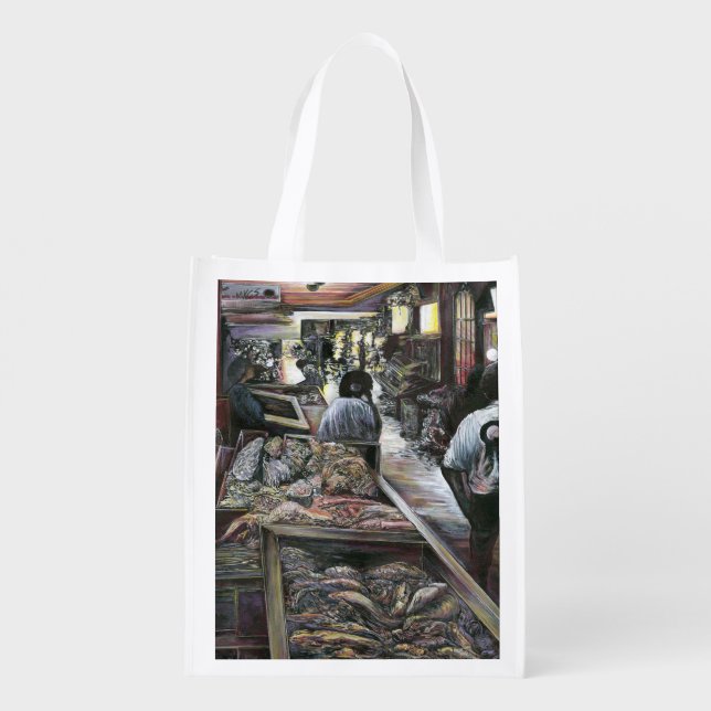 Aquatic, yet kissed with Desert Wind, Jerusalem Grocery Bag (Back)