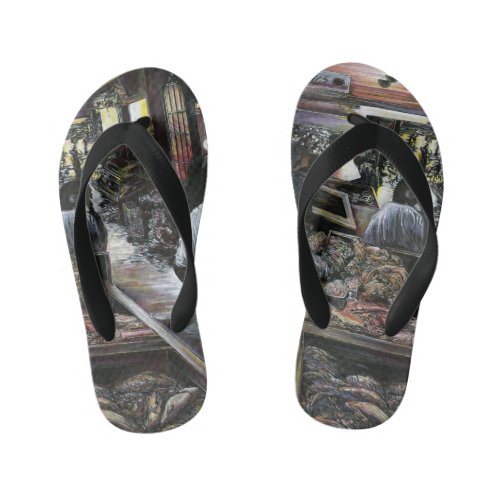 Aquatic yet kissed with Desert Wind Jerusalem Kids Flip Flops