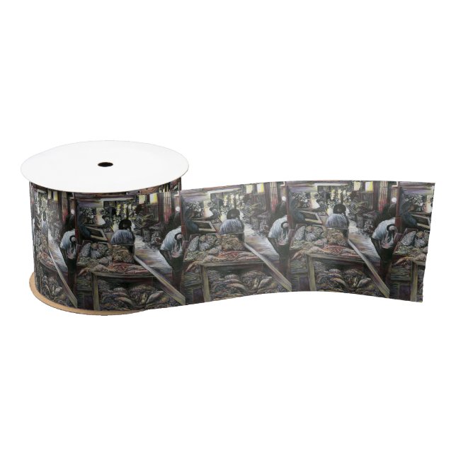 Aquatic, yet kissed with Desert Wind, Jerusalem Satin Ribbon (Spool)