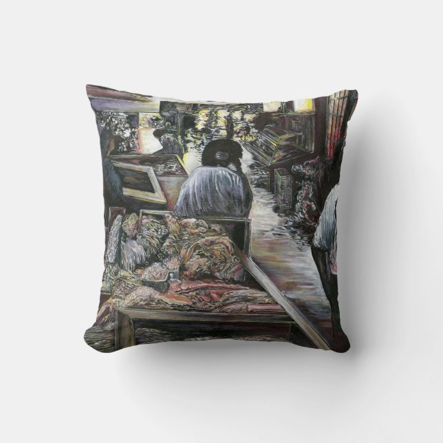 Aquatic, yet kissed with Desert Wind, Jerusalem Throw Pillow (Front)