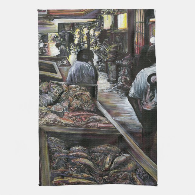 Aquatic, yet kissed with Desert Wind, Jerusalem Towel (Vertical)