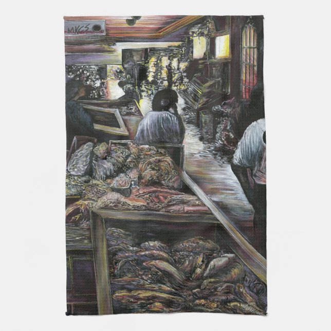 Aquatic, yet Kissed with Desert Wind, Jerusalemc Kitchen Towel (Vertical)