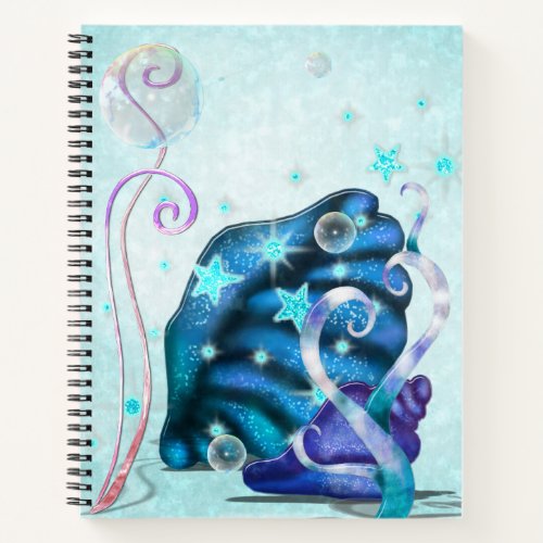Aquatica 3D Whimsey PERSONALIZED ID on Back Notebook
