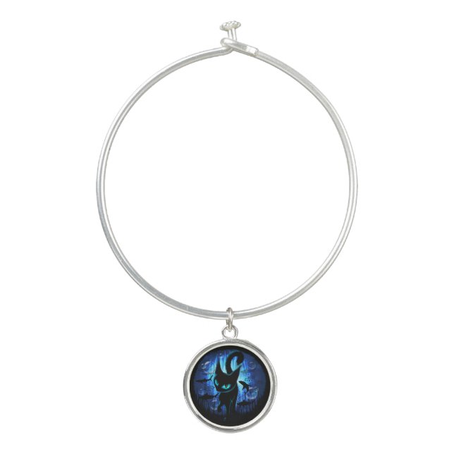 Aquaticat - Surreal Cat in Deep Ocean Fantasy Bangle Bracelet (Front)