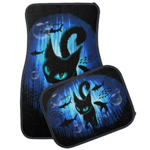 Aquaticat - Surreal Cat in Deep Ocean Fantasy Car Floor Mat