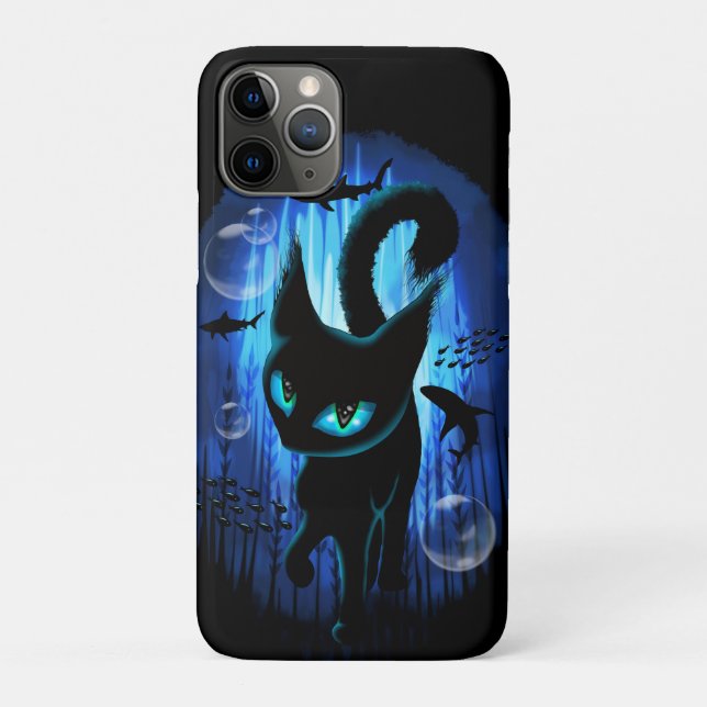 Aquaticat - Surreal Cat in Deep Ocean Fantasy Case-Mate iPhone Case (Back)