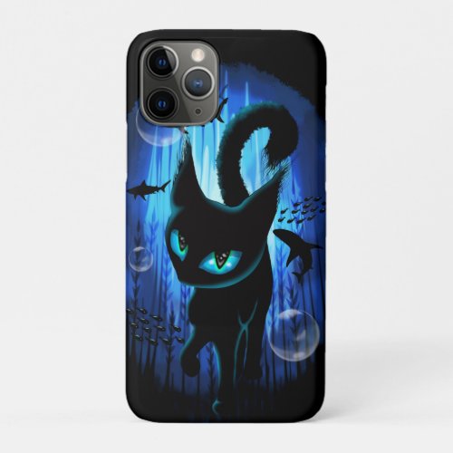 Aquaticat _ Surreal Cat in Deep Ocean Fantasy iPhone 11 Pro Case