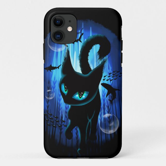 Aquaticat - Surreal Cat in Deep Ocean Fantasy Case-Mate iPhone Case (Back)