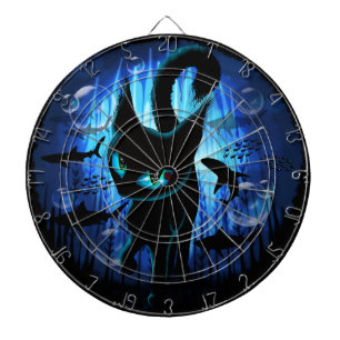 Aquaticat - Surreal Cat in Deep Ocean Fantasy Dart Board