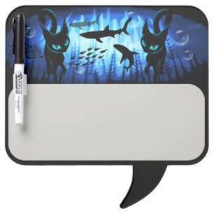 Aquaticat - Surreal Cat in Deep Ocean Fantasy Dry Erase Board
