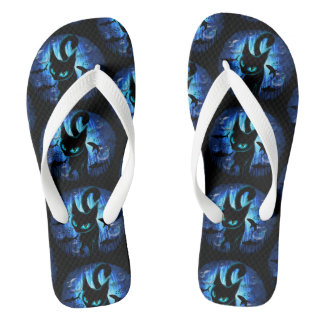 Aquaticat - Surreal Cat in Deep Ocean Fantasy Flip Flops
