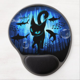 Aquaticat - Surreal Cat in Deep Ocean Fantasy Gel Mouse Pad