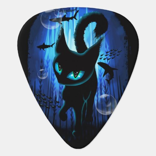 Aquaticat _ Surreal Cat in Deep Ocean Fantasy Guitar Pick