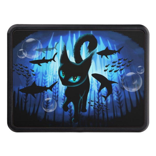 Aquaticat - Surreal Cat in Deep Ocean Fantasy Hitch Cover (Front)