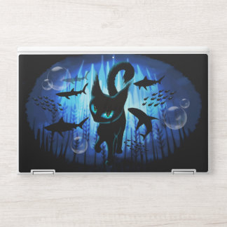 Aquaticat - Surreal Cat in Deep Ocean Fantasy HP Laptop Skin