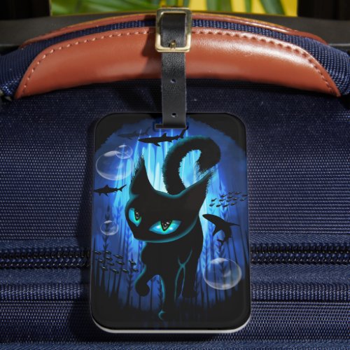 Aquaticat _ Surreal Cat in Deep Ocean Fantasy Luggage Tag