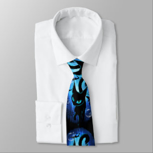 Aquaticat - Surreal Cat in Deep Ocean Fantasy Neck Tie