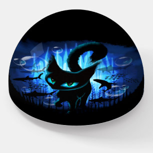 Aquaticat - Surreal Cat in Deep Ocean Fantasy Paperweight