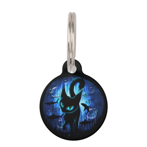 Aquaticat _ Surreal Cat in Deep Ocean Fantasy Pet ID Tag