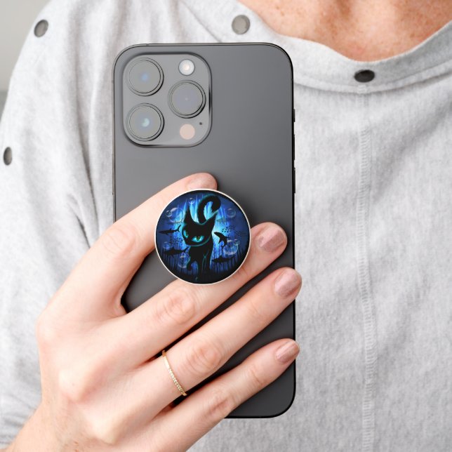 Aquaticat - Surreal Cat in Deep Ocean Fantasy PopSocket (Hand)