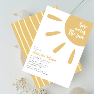 Aquí Viene El Baby Shower De Sun Boho Toffee Invitation