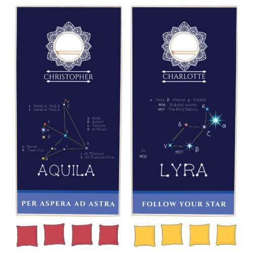 Aquila And Lyra Constellations Cornhole Set