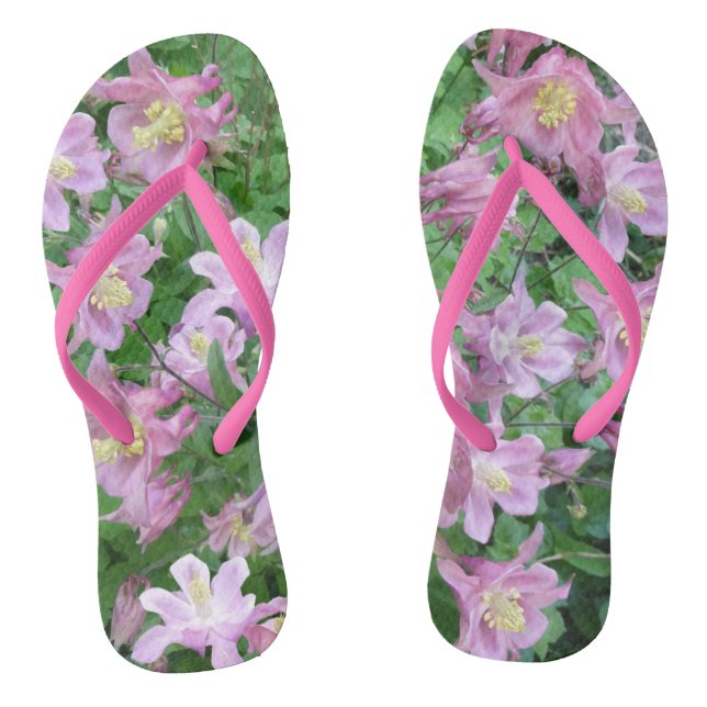 Aquilegia Flower Adult Flip Flops (Footbed)