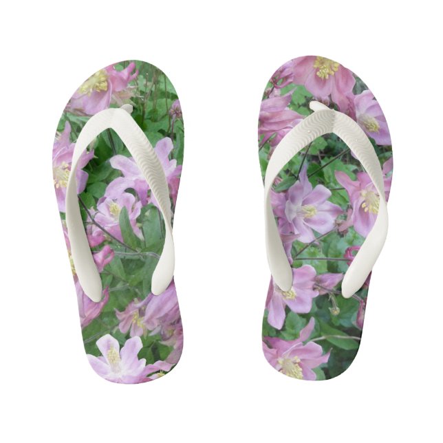 Aquilegia Flower Kids Flip Flops (Footbed)