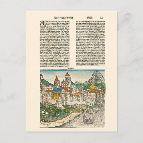 Aquileia Italy Nuremberg Chronicle Medieval Book Postcard