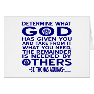 Aquinas Quote Look What God Given You Blue Cards