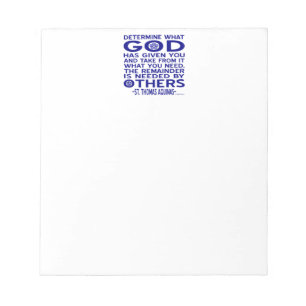 Aquinas Quote Look What God Given You Blue Notepad