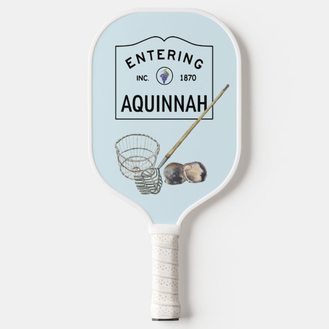 Aquinnah clamming themed pickleball racket (Front)